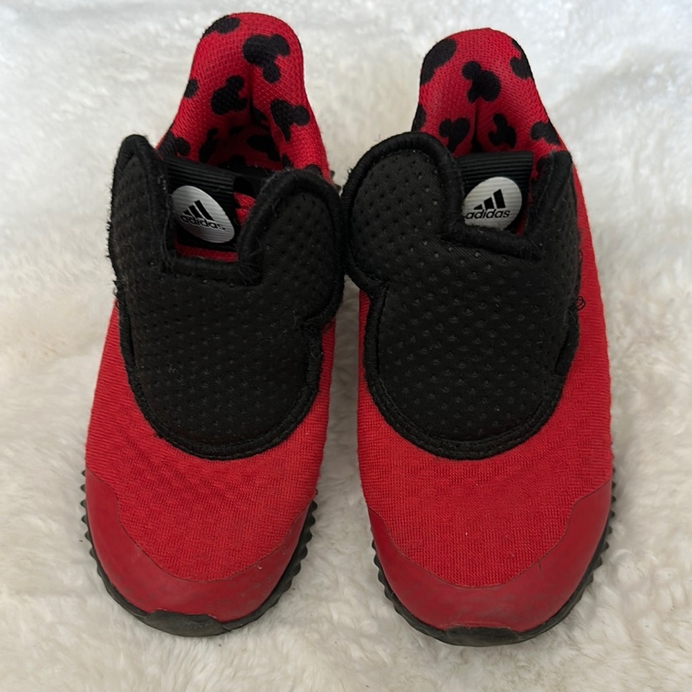 Adidas Kids Red and Black Mickey Shoes